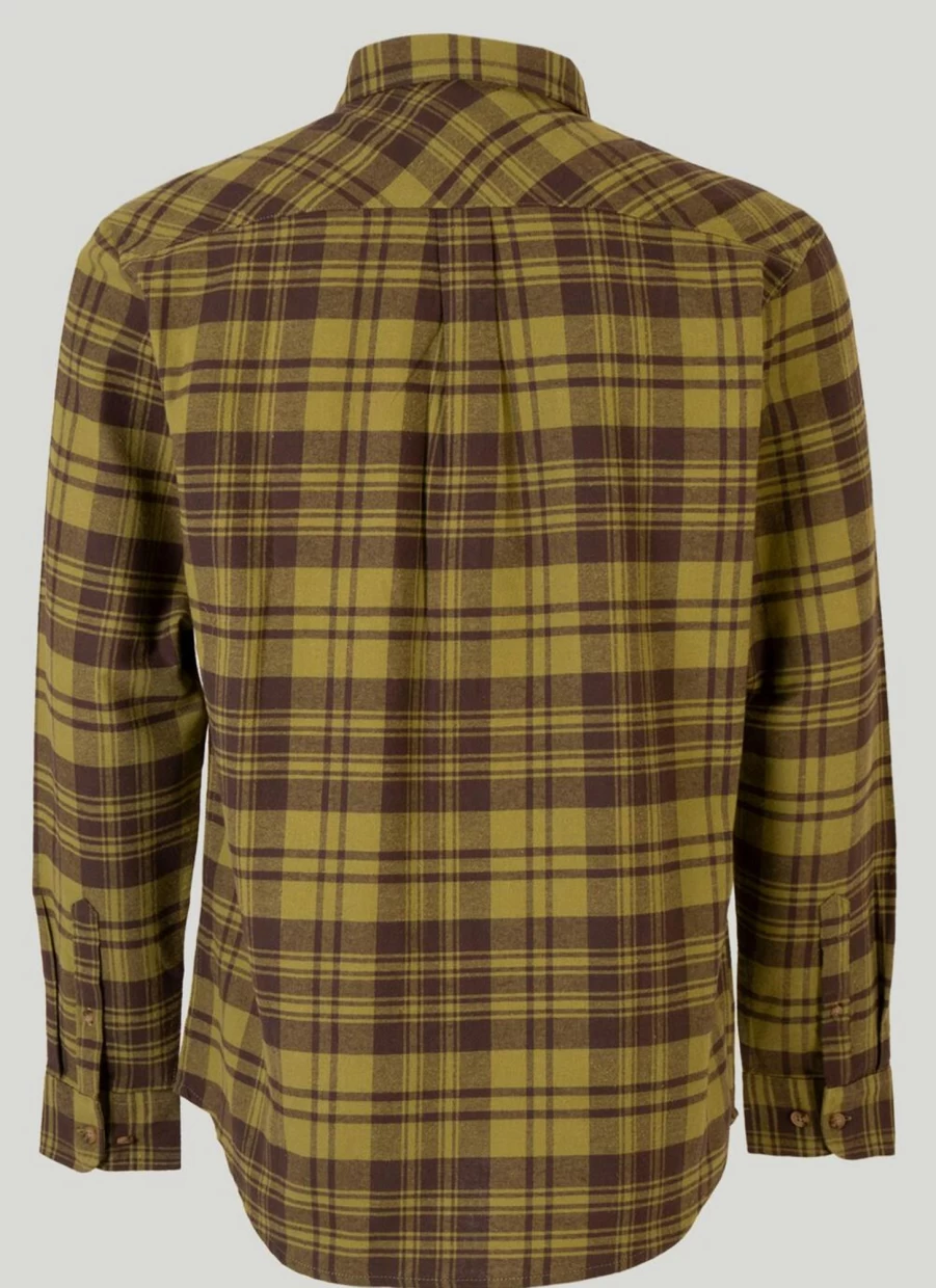 PG Field Men's Flannel Check Shirt - Soft Plaid Long Sleeve Button-Up for Casual Wear
