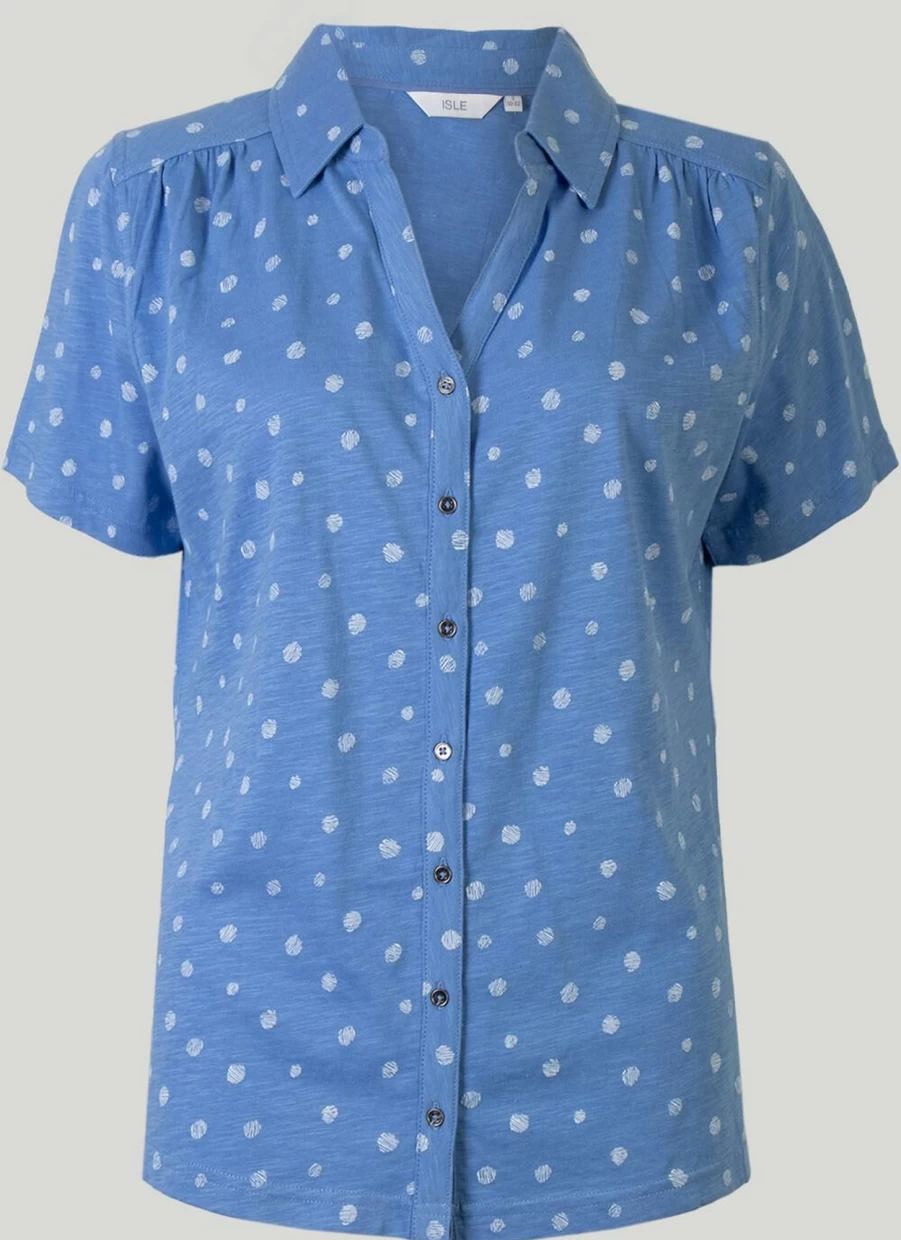 "Isle Women's Button-Down Polo Shirt – Classic Fit & Stylish Design"