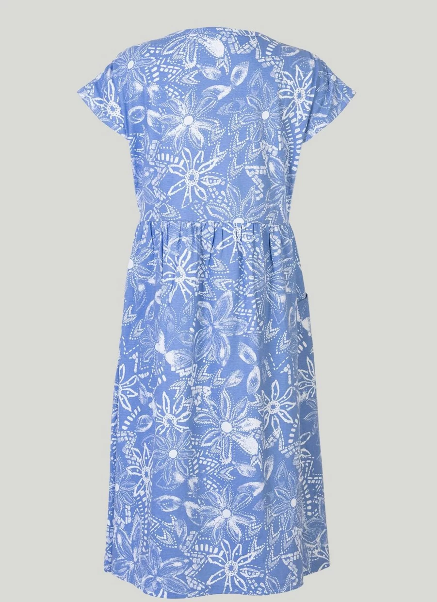 Country Rose Women's Blue Floral Printed Dress - Elegant Casual Wear