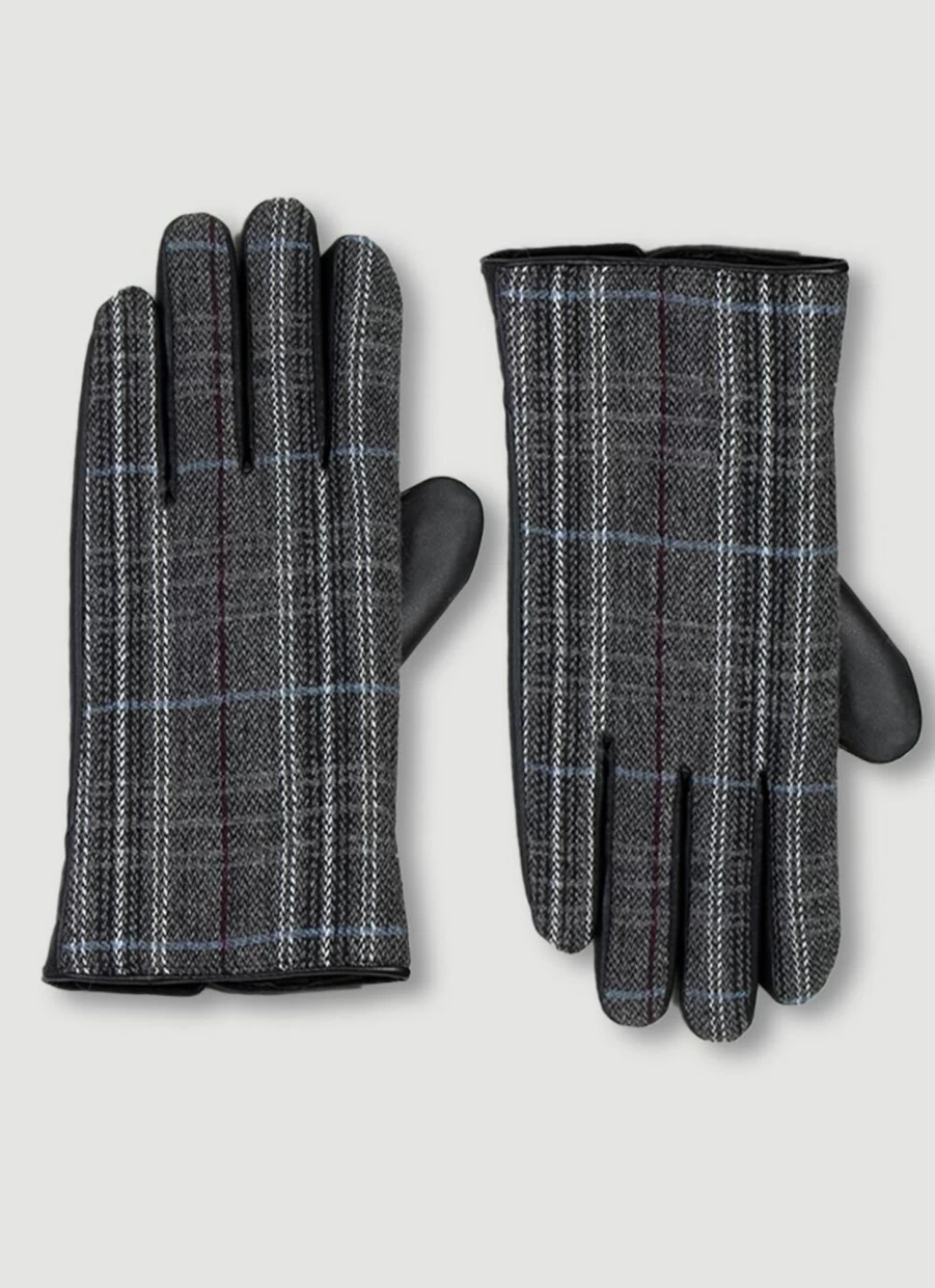 James Pringle Men's Classic Woven Check Gloves - Premium Tartan Pattern, Durable & Stylish Winter Accessories