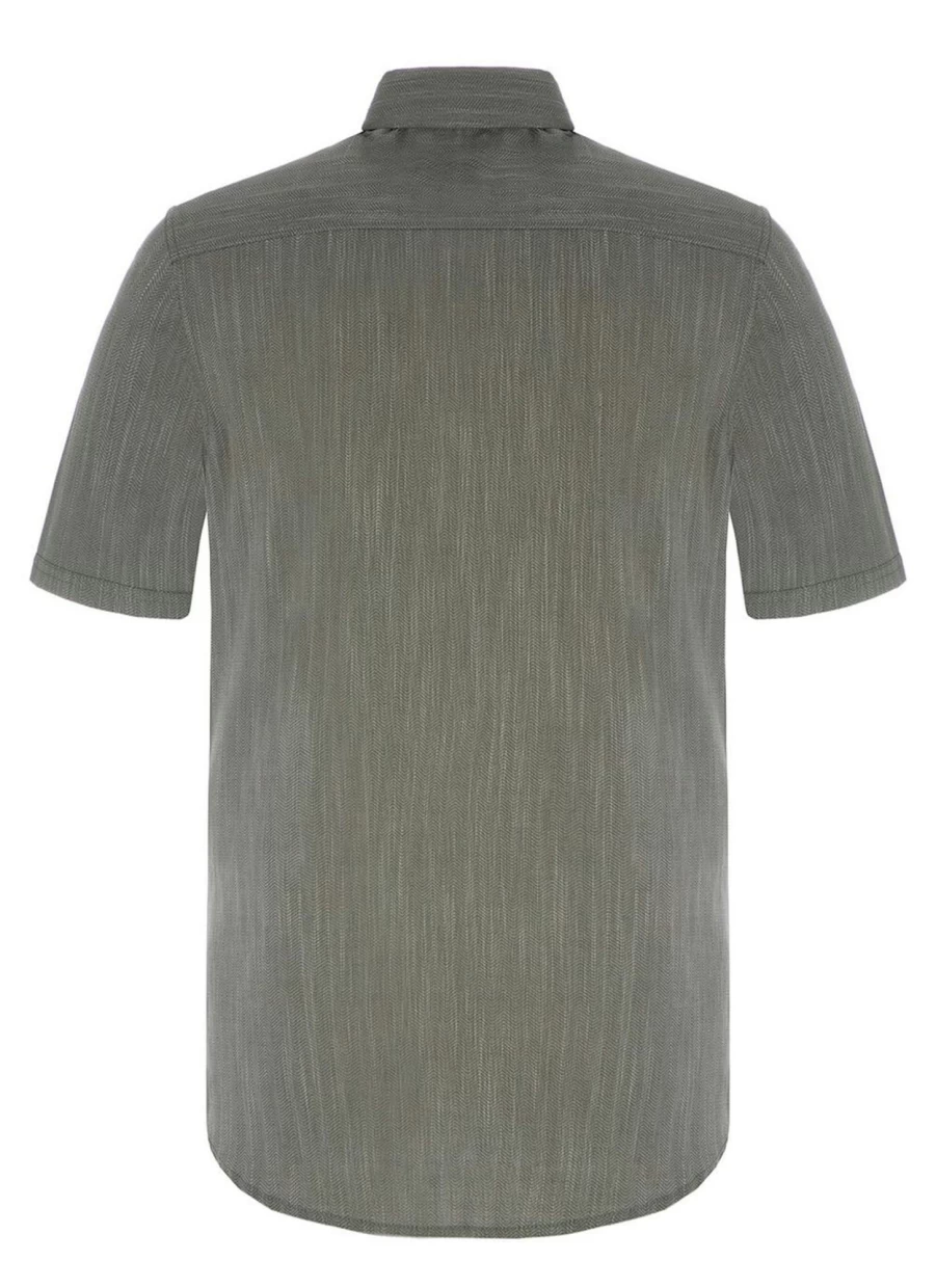 PG FIELD Men's Herringbone Weave Casual Shirt - Classic Textured Pattern Button-Up