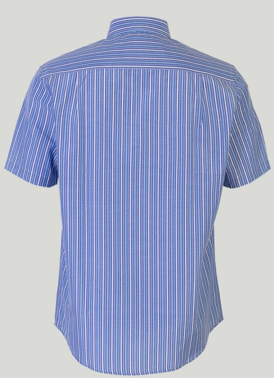 James Pringle Men's Classic Striped Short Sleeve Shirt - Casual Summer Top