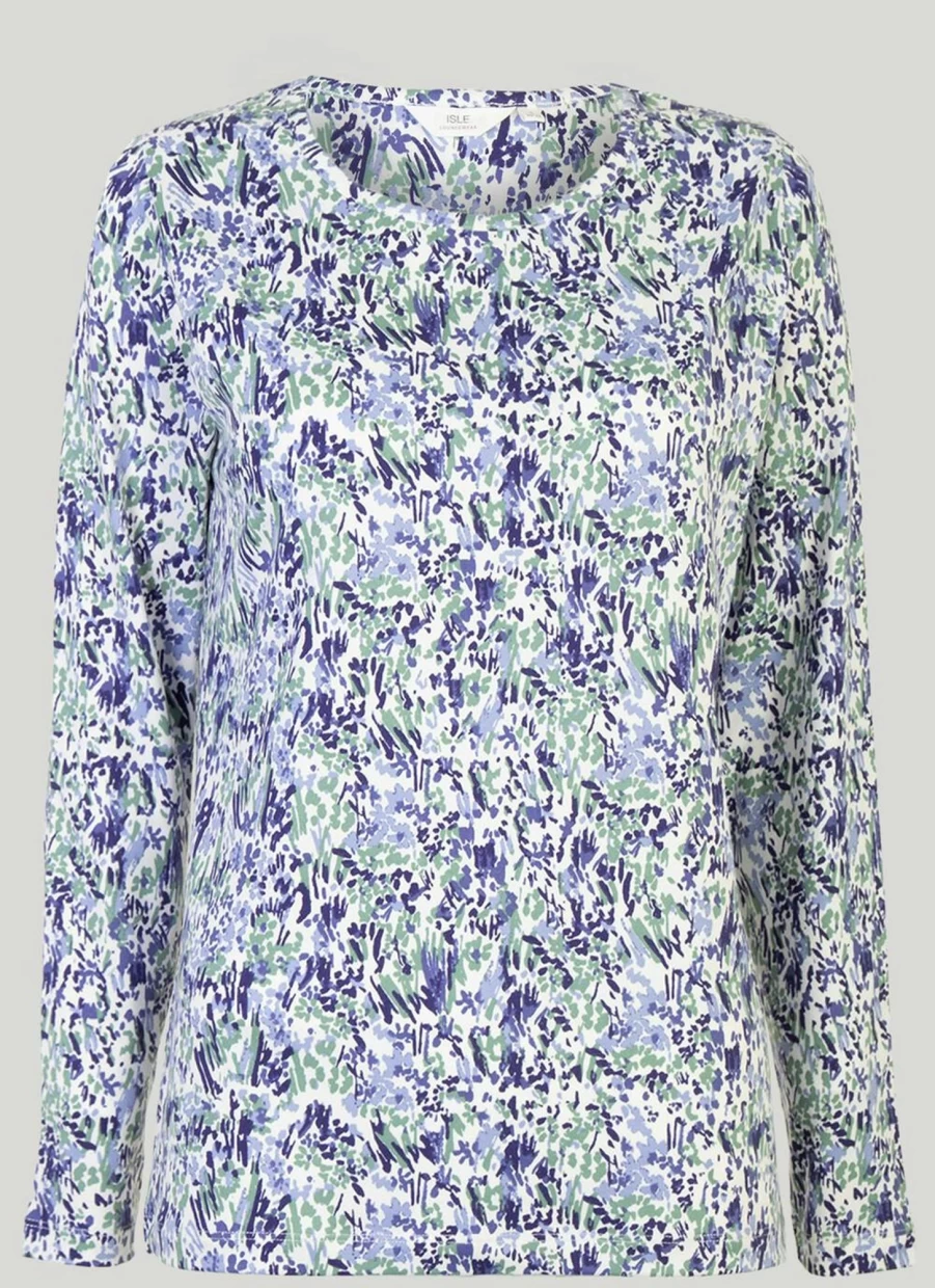 Country Rose Women's Floral Printed Thermal Top for Winter Warmth