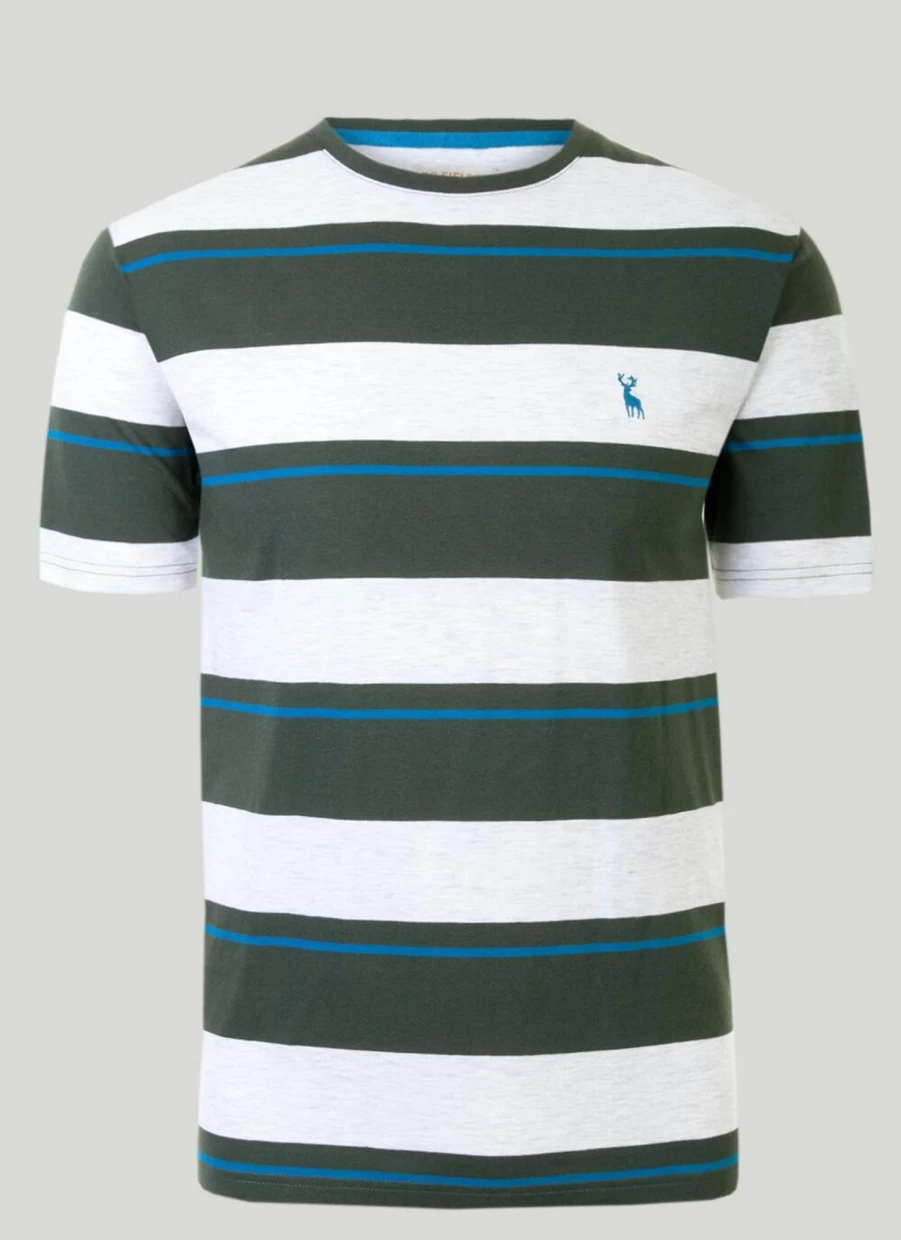 PG FIELD Men's Stripe T-Shirt - Casual Comfort Fit Cotton Tee