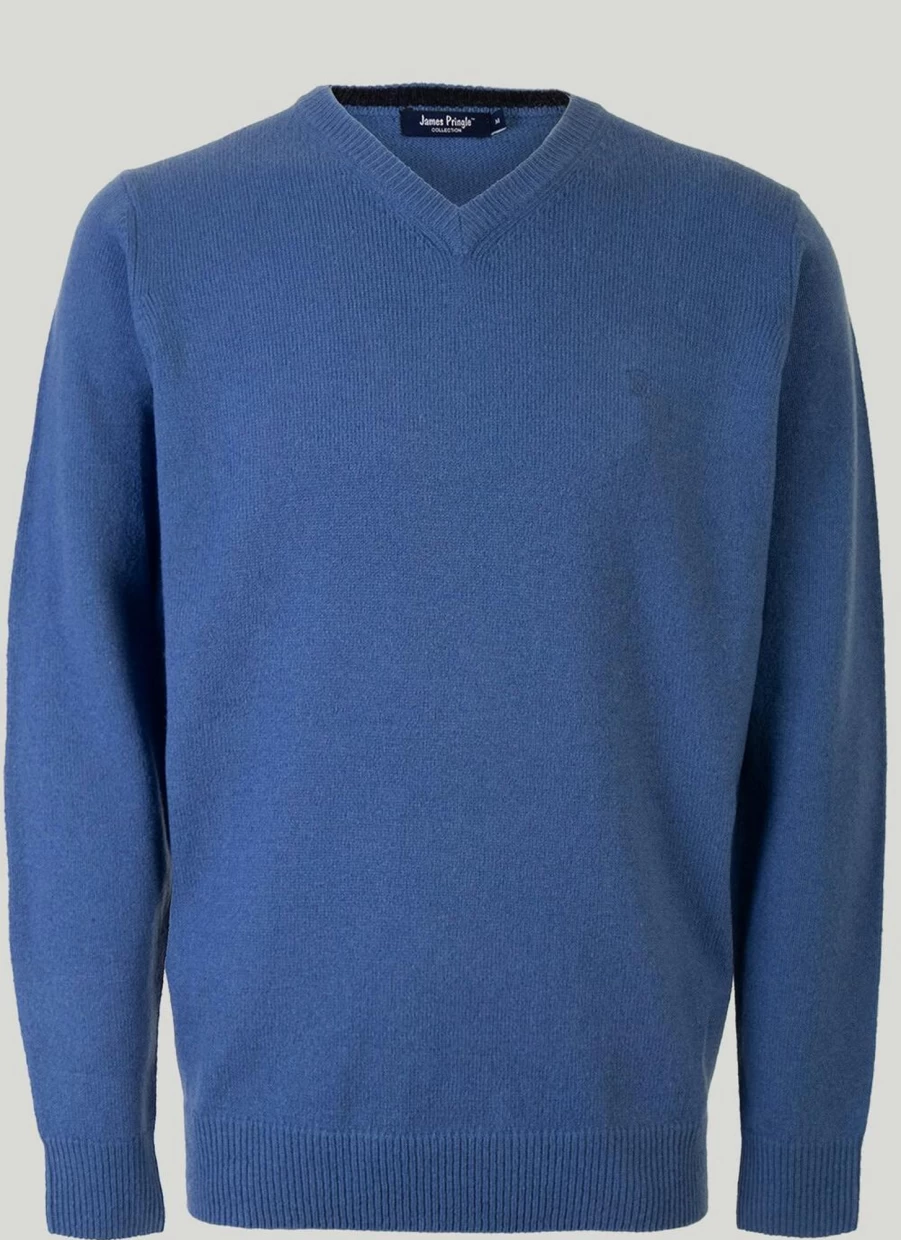 James Pringle Men's Lambswool V-Neck Jumper - Soft Knit Sweater for Men