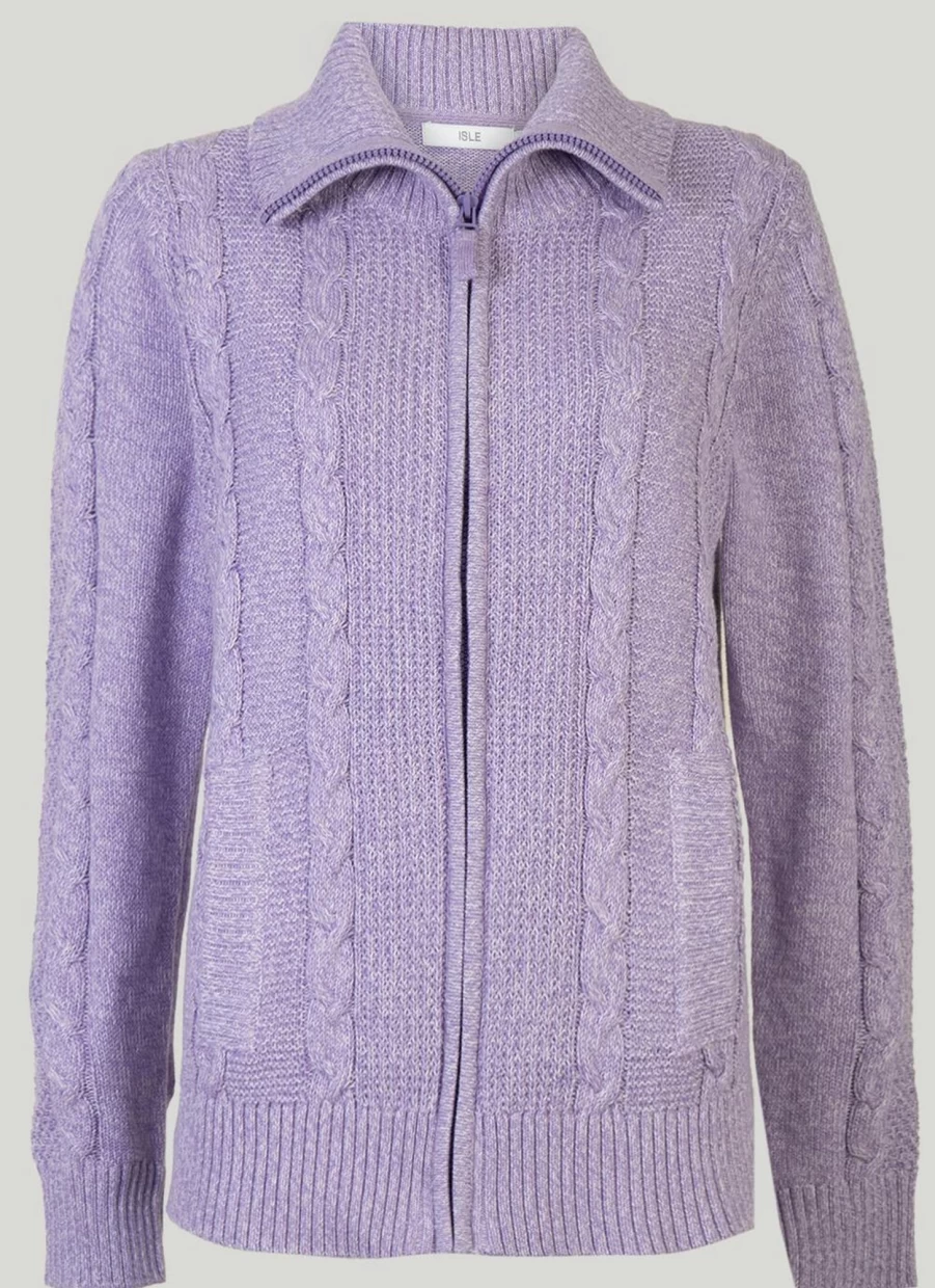 "Isle Women's Cotton Collared Cardigan - Soft Knit Button-Up Sweater"