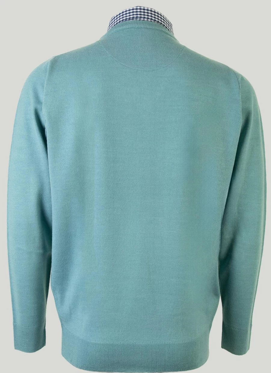 James Pringle Men's Fine Knit Jumper - Premium Cotton Shirt Insert Sweater