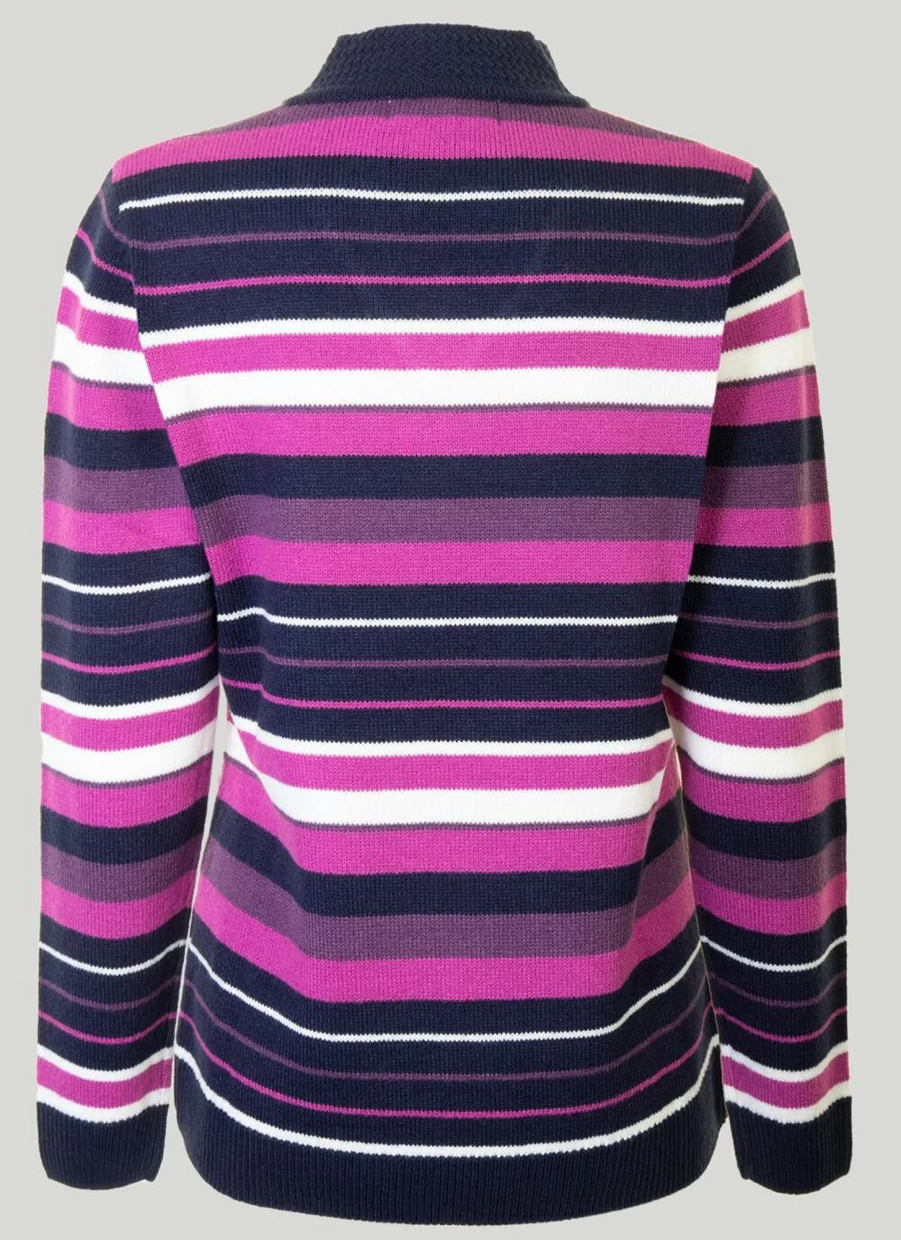 Isle Women's V-Neck Striped Jumper - Soft Knit Casual Sweater