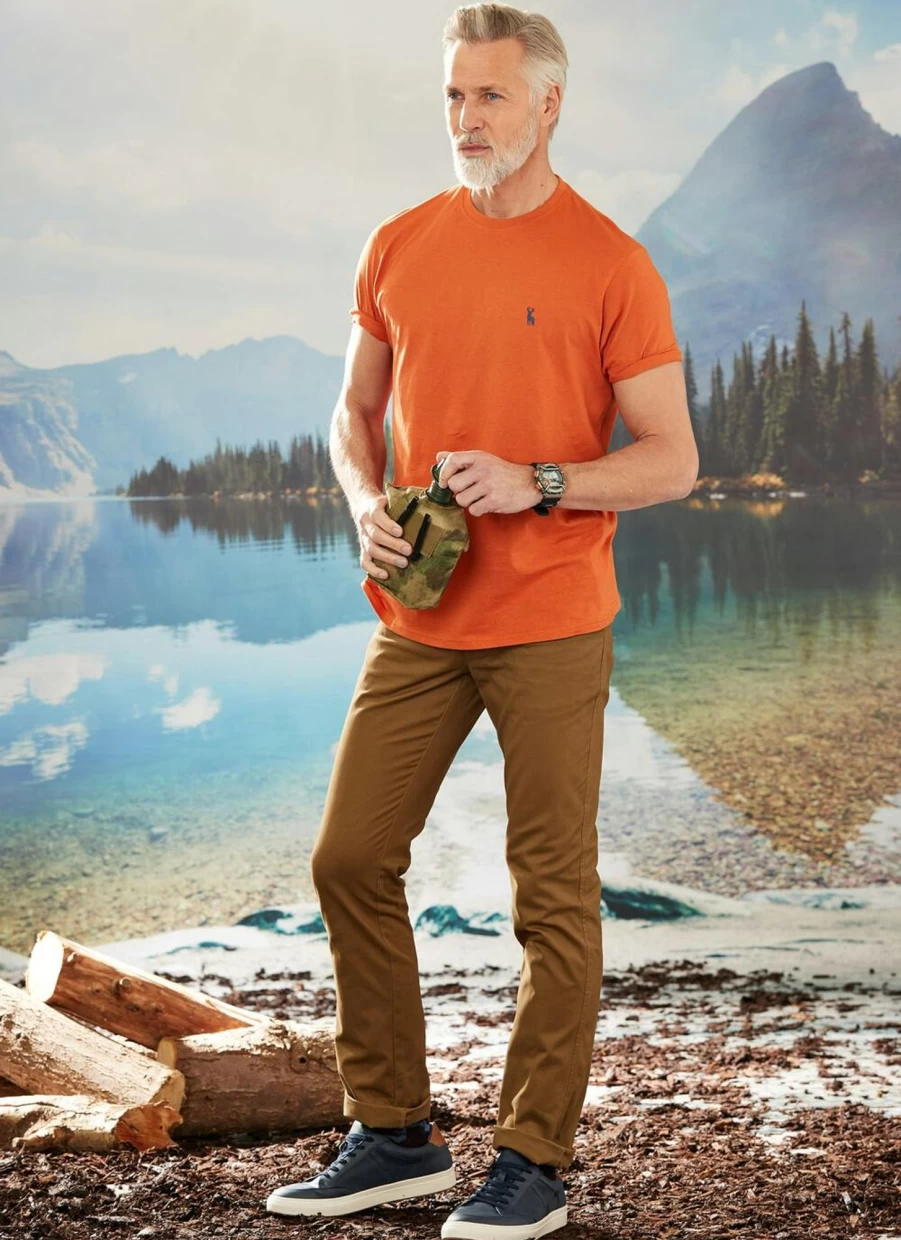 James Pringle Men's Fawn Chino Trousers - Classic Fit Casual Pants