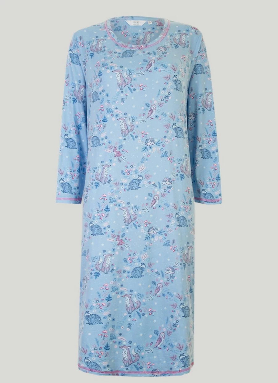 Isle Women's Floral Print Nightie - Soft Comfortable Sleepwear Night Dress