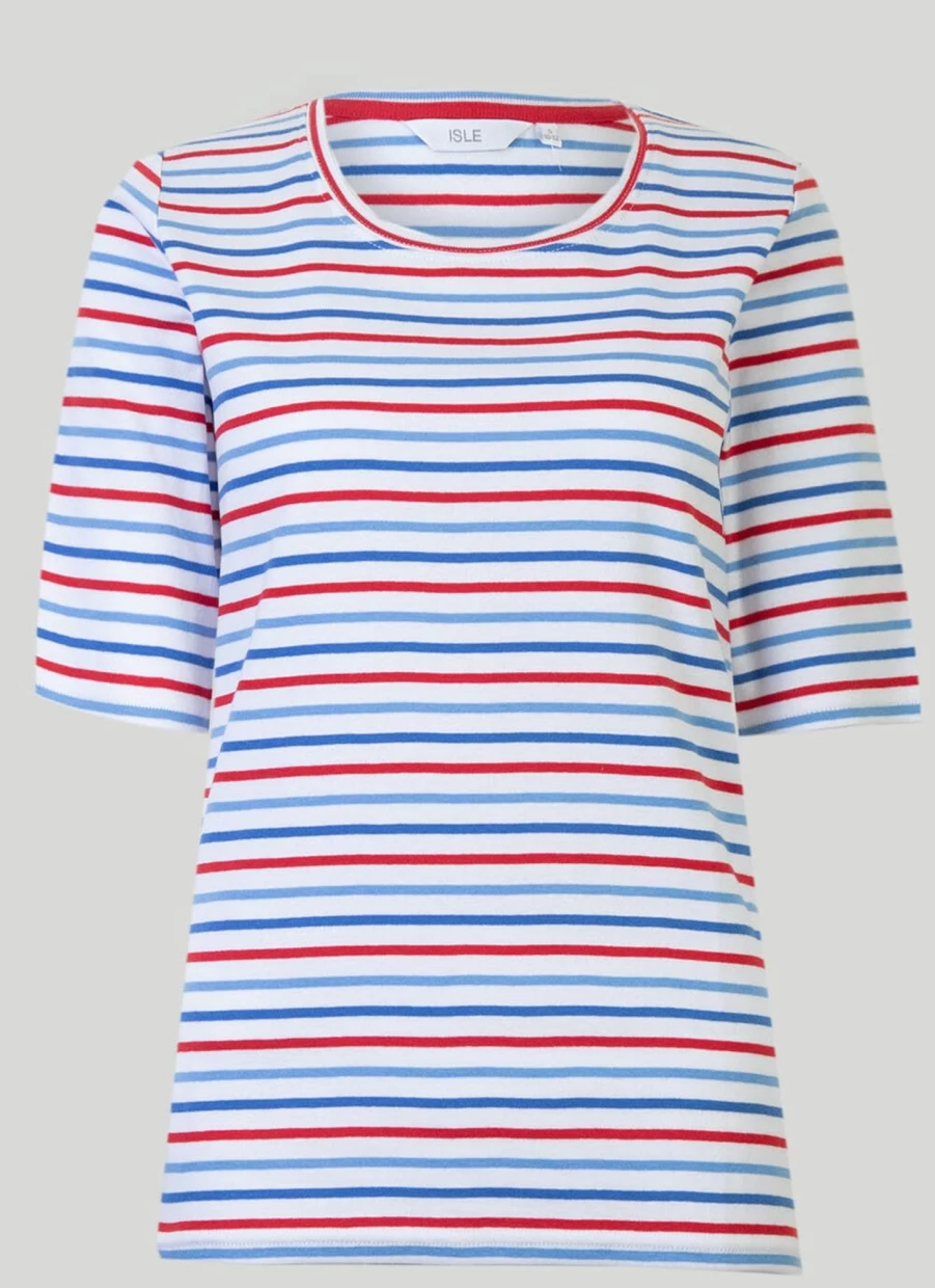 Isle Women's Stripe T-Shirt - Classic Fit Casual Top for Everyday Wear