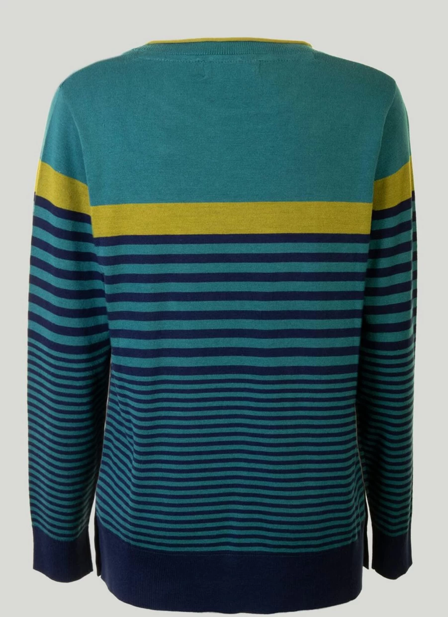 Isle Women's Stripe Jumper - Soft Knit Comfort Fit Sweater