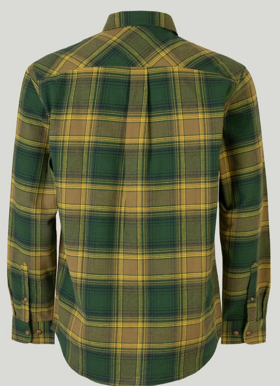 PG Field Men's Flannel Check Shirt - Classic Plaid Button-Up for Casual Wear