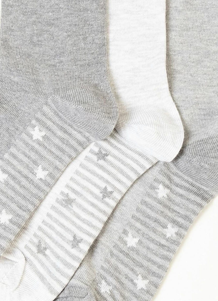Isle Women's 3 Pack Star Stripe Socks - Fun & Comfortable Ankle Socks for Everyday Wear