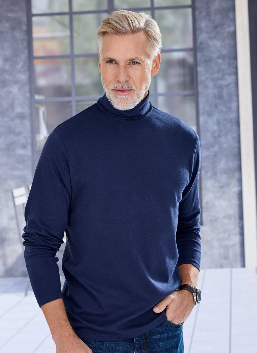 James Pringle Men's Roll Neck Jersey Top - Classic Knit Sweater for Men