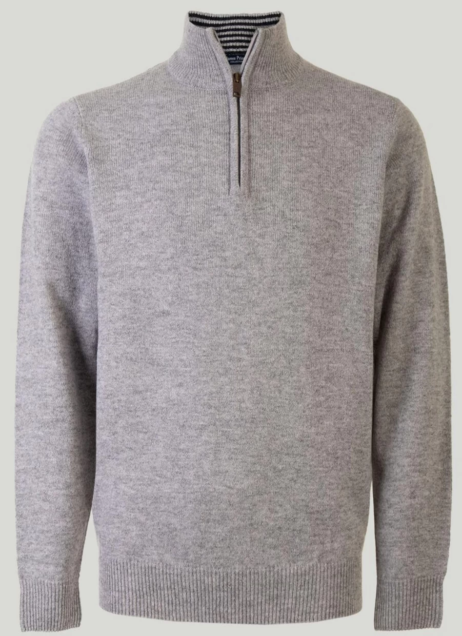 James Pringle Men's Lambswool Zip Neck Jumper - Premium Knitwear for Winter
