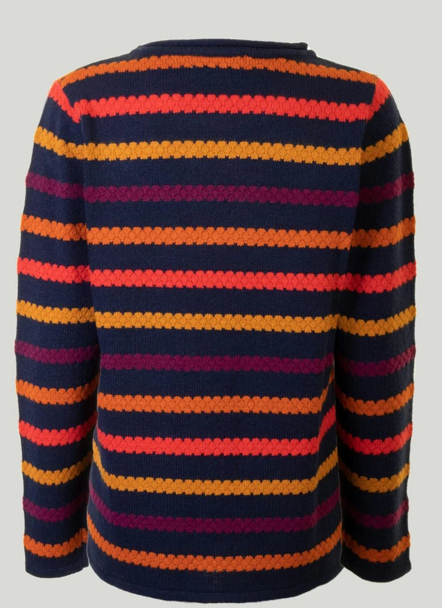"Isle Women's Textured Stripe Knit Jumper - Soft Casual Sweater"