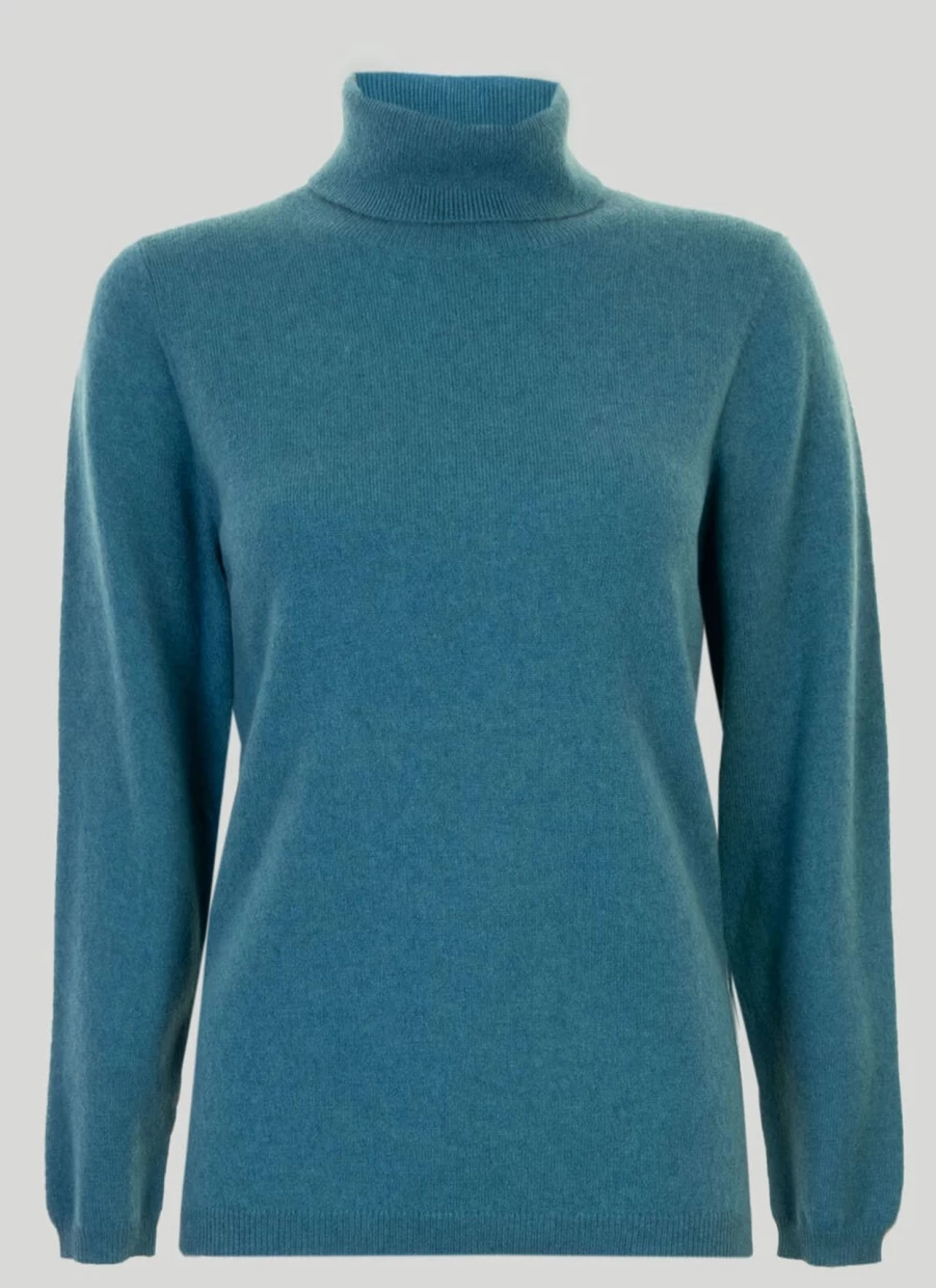 Gleneagles Women's Cashmere Polo Neck Jumper - Soft Luxury Knitwear