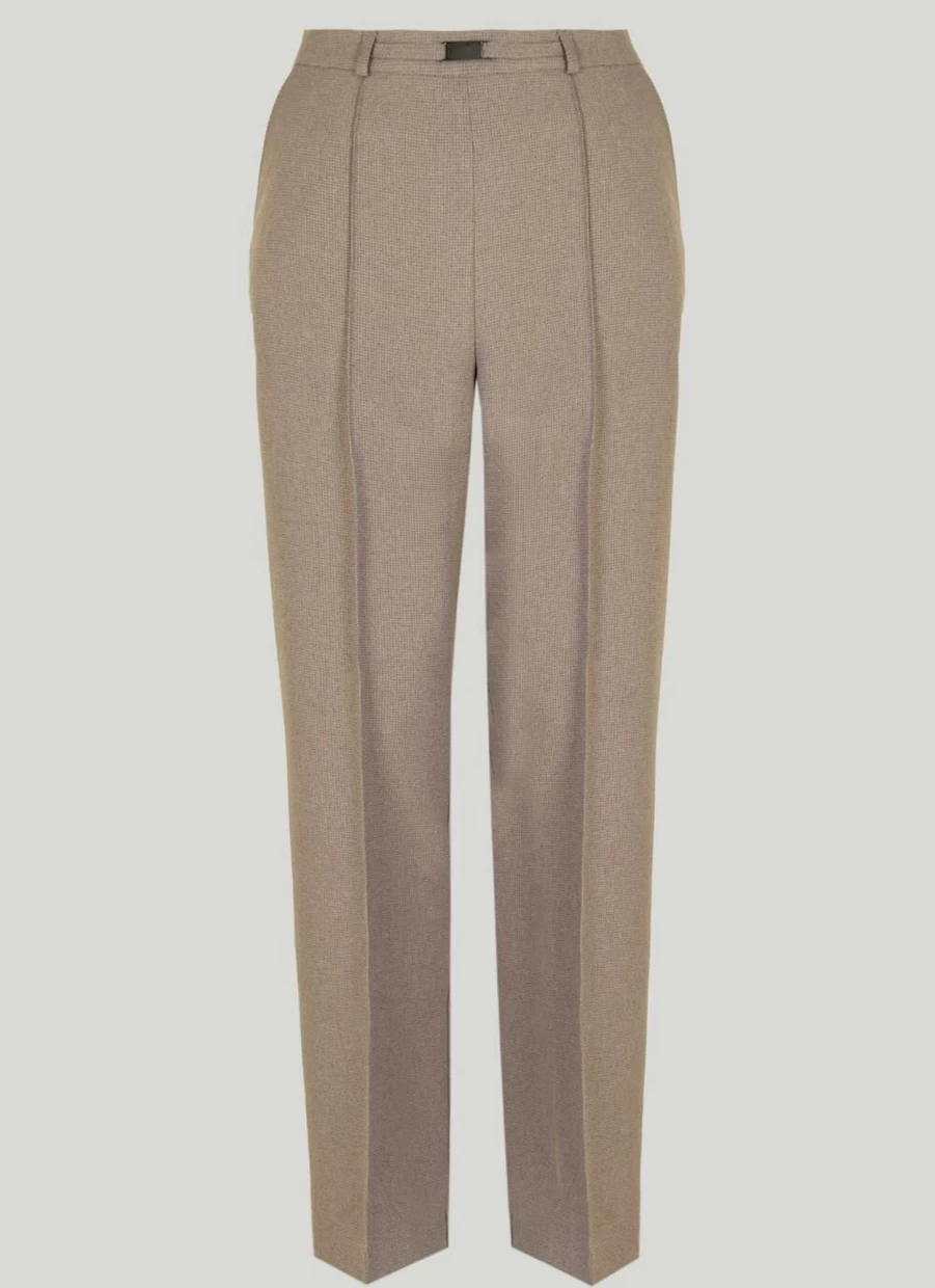 Honor Millburn Women's Stone Classic Trouser - Timeless Slim Fit Pants for Elegant Style