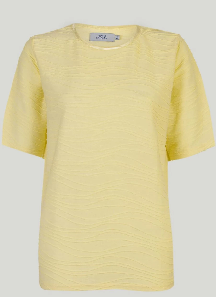 Honor Millburn Women's Wave Texture T-Shirt - Stylish Casual Tee for Everyday Wear