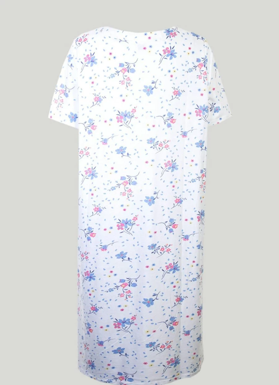 Isle Women's Floral Print Nightdress - Soft Cotton Sleepwear for Comfort