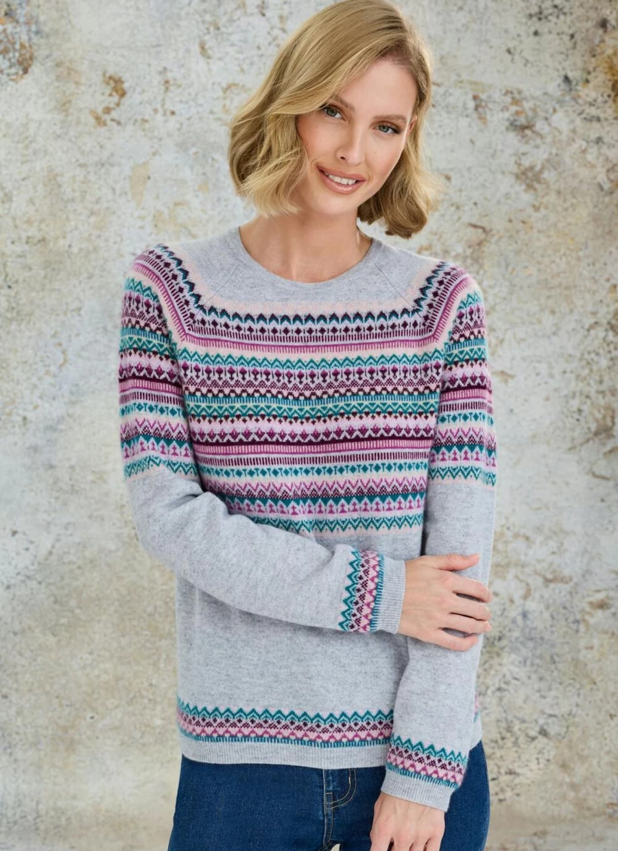 Gleneagles Women's Cashmere Fair Isle Jumper - Soft Luxurious Knit Sweater