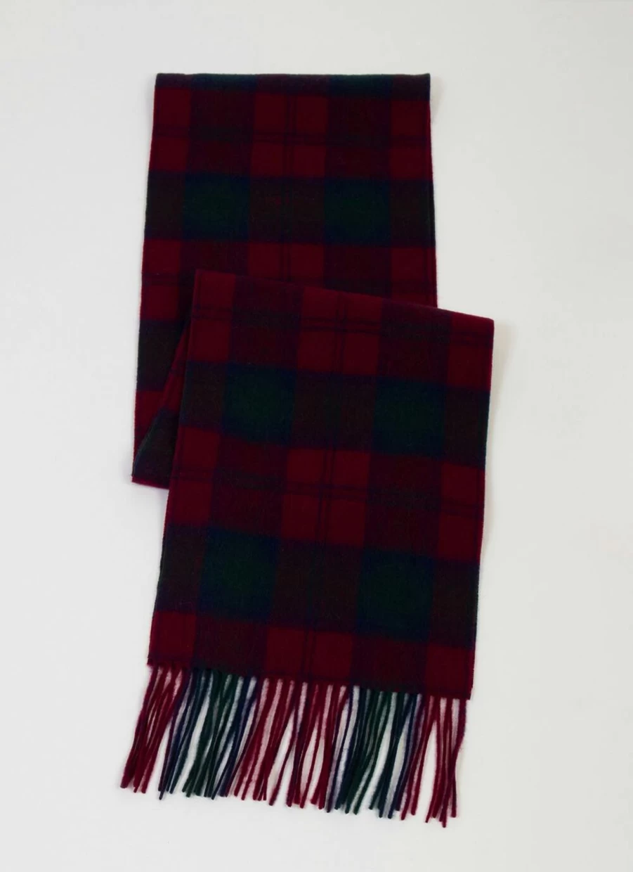 James Pringle Weavers Pure Wool Check Scarf - Premium Tartan Pattern, Soft & Warm Scottish Made Accessory