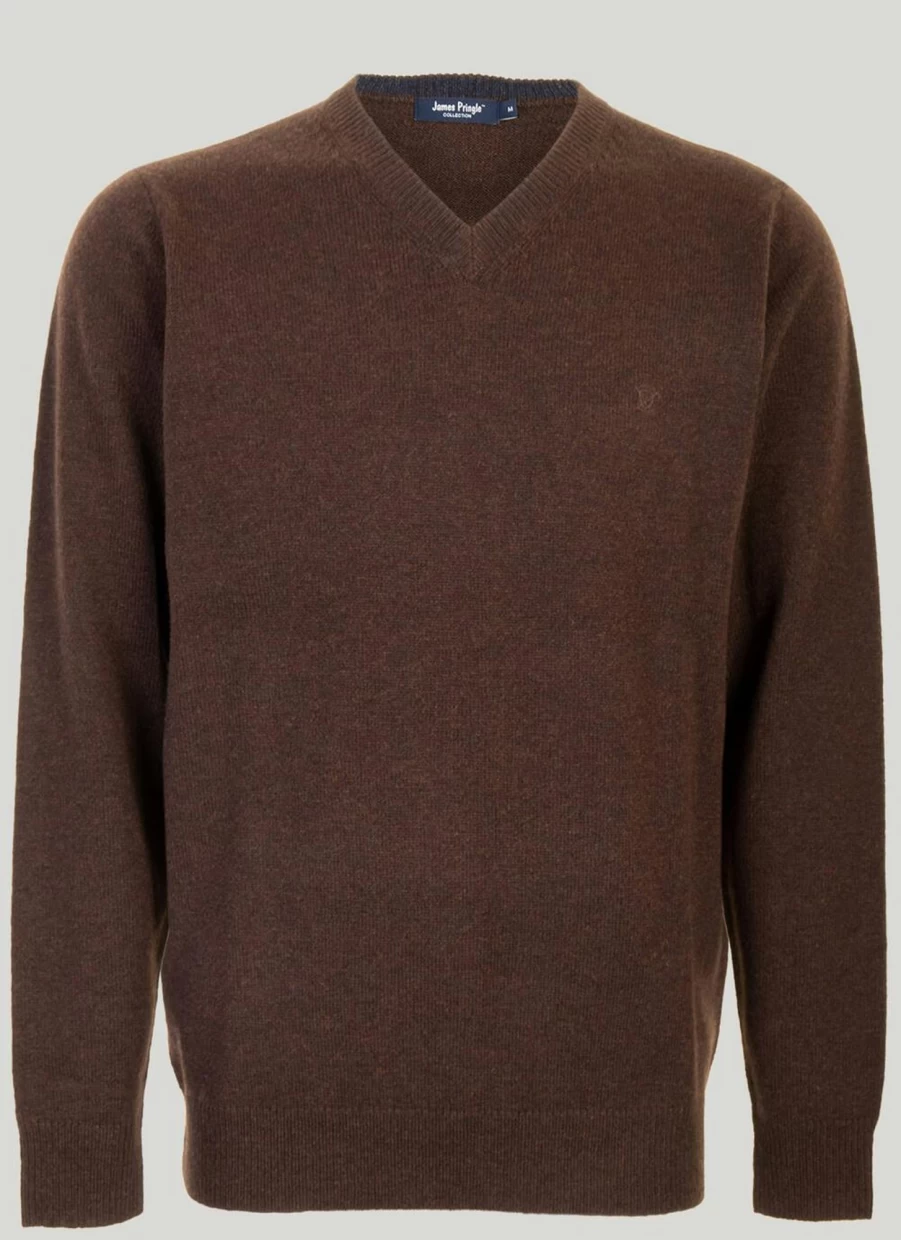 James Pringle Men's Machine Washable Lambswool Jumper - Soft & Durable Knit Sweater