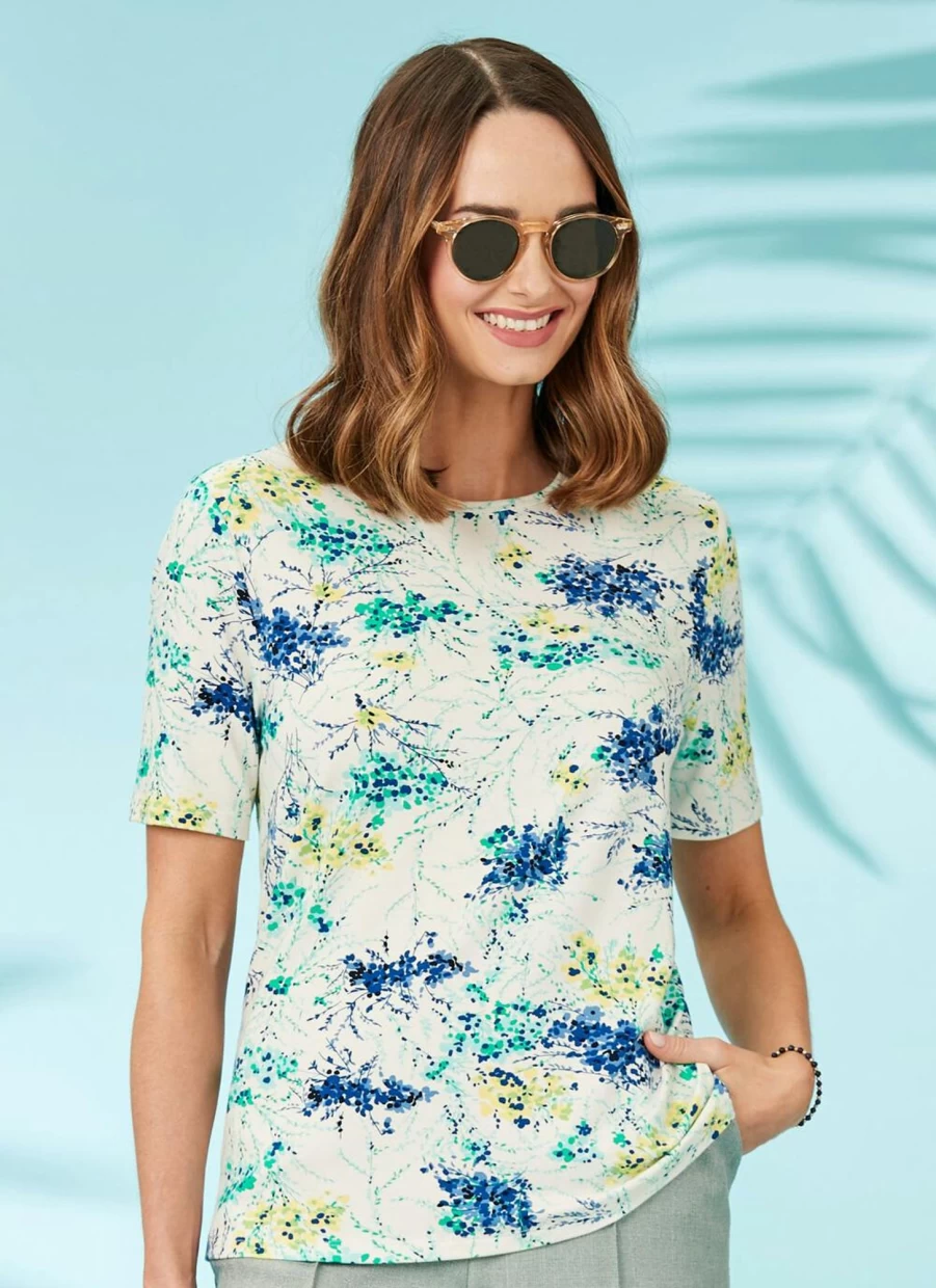 Honor Millburn Women's Floral Print Top - Elegant Blouse for Casual & Dressy Outfits