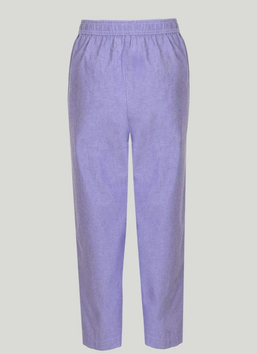 Isle Women's Lilac Chambray Trousers - Comfortable & Stylish Casual Pants