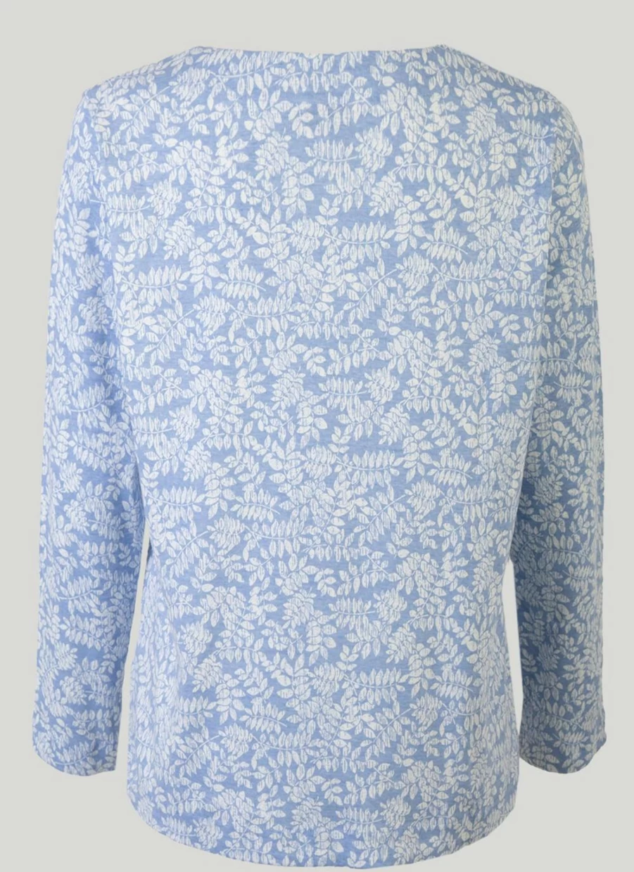 "Isle Women's Blue Print Top - Stylish Floral Design Casual Blouse"