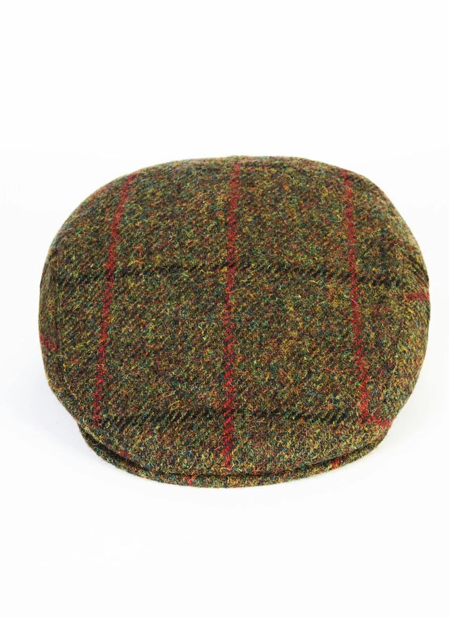 Harris Tweed Men's Classic British Flat Cap - Vintage Wool Hat for Gentlemen
