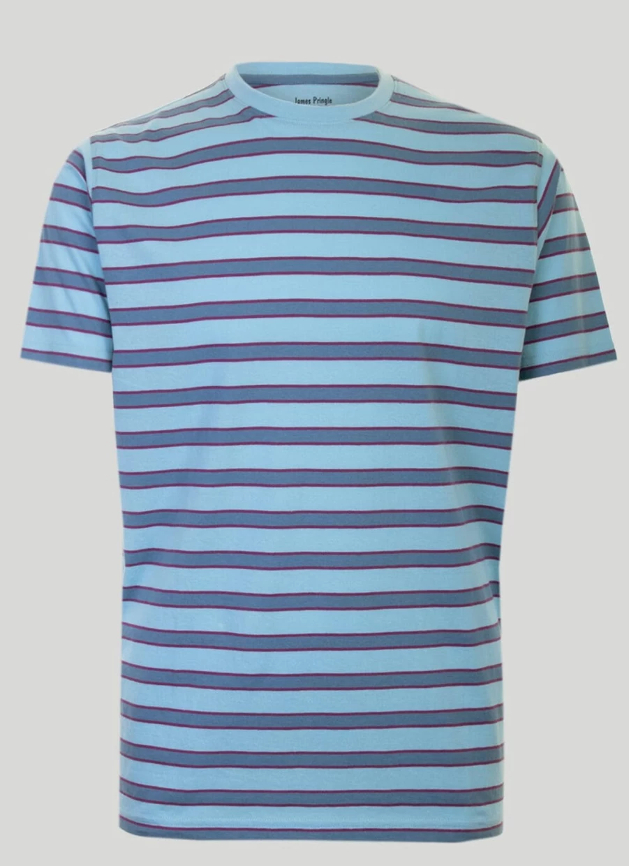 James Pringle Men's Feeder Stripe Cotton T-Shirt - Classic Striped Tee for Men