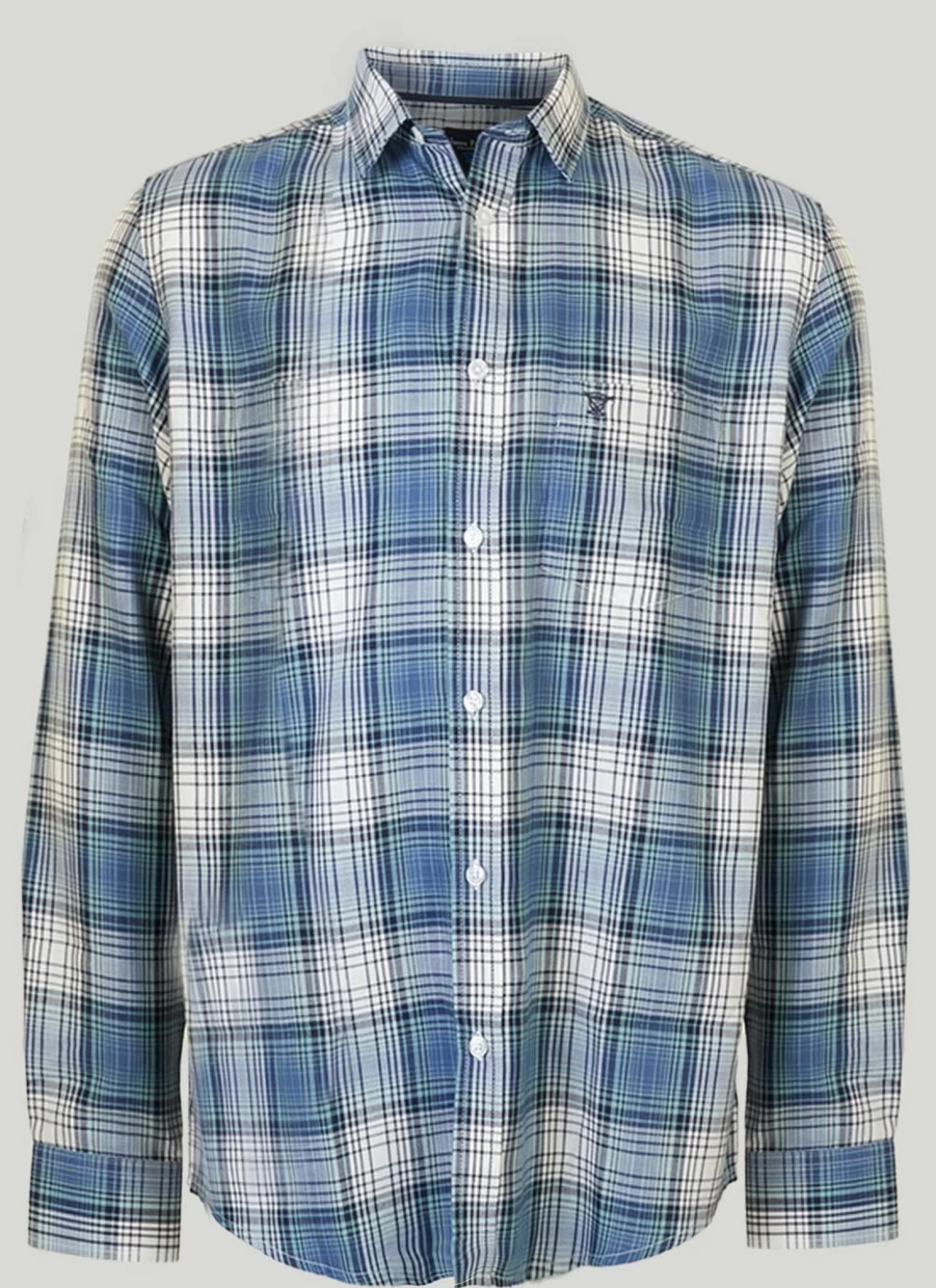 James Pringle Men's Classic Long Sleeve Checkered Shirt - Premium Tartan Plaid Button-Up
