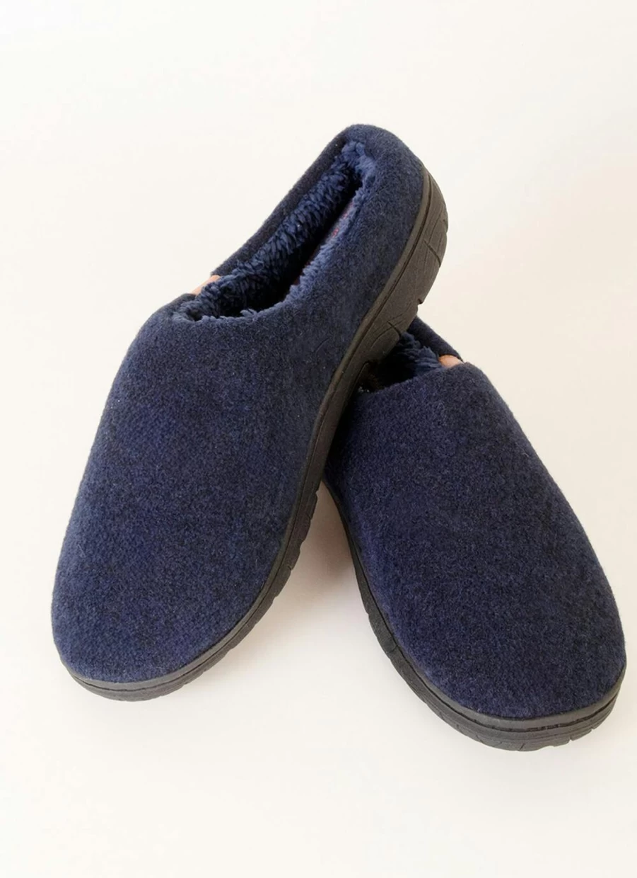James Pringle Men's Wool Felted Mule Slippers - Comfortable Indoor/Outdoor House Shoes