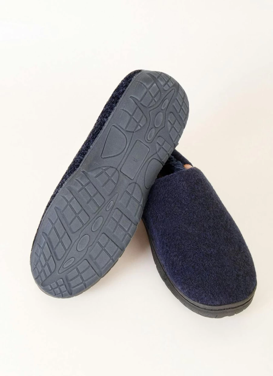 James Pringle Men's Wool Felted Mule Slippers - Comfortable Indoor/Outdoor House Shoes