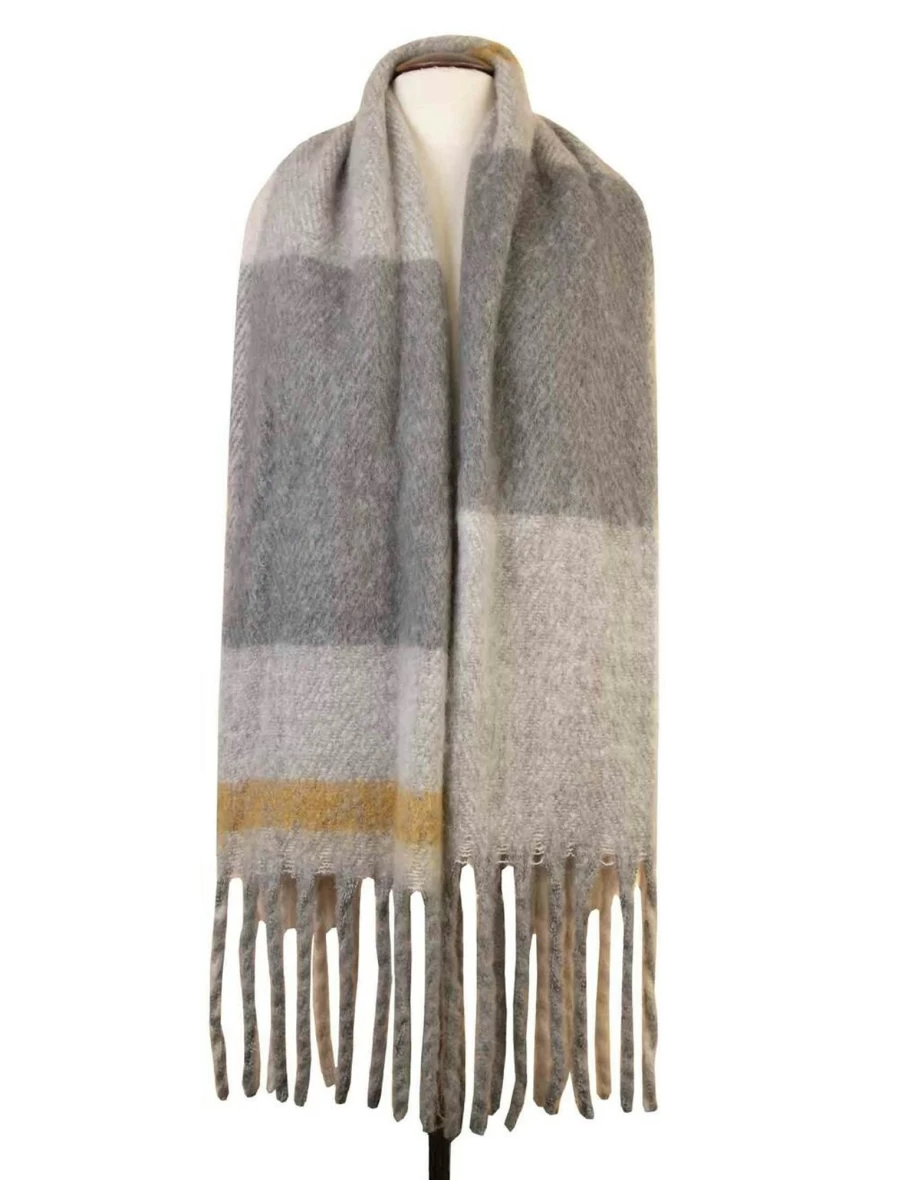 "James Pringle Weavers Women's Brushed Wool Blanket Scarf – Soft & Warm Winter Wrap"