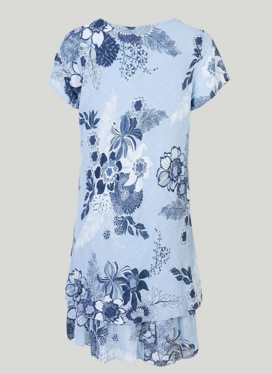 Sugar Crisp Women's Floral Print Dress - Elegant Summer Flowy Dress with Vibrant Flower Pattern