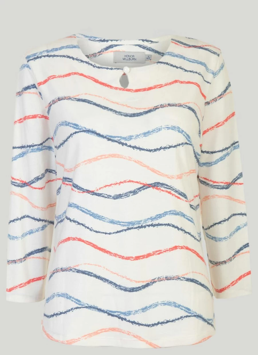 Honor Millburn Women's Ivory Stripe Top - Elegant Striped Blouse for Women