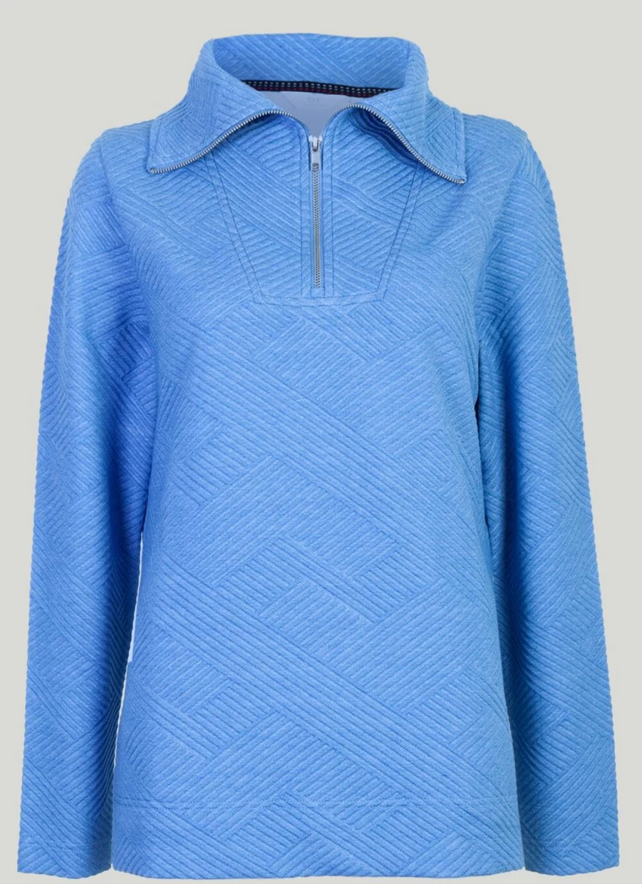 Isle Loungewear Women's Funnel Neck Textured Sweatshirt - Cozy & Stylish Pullover