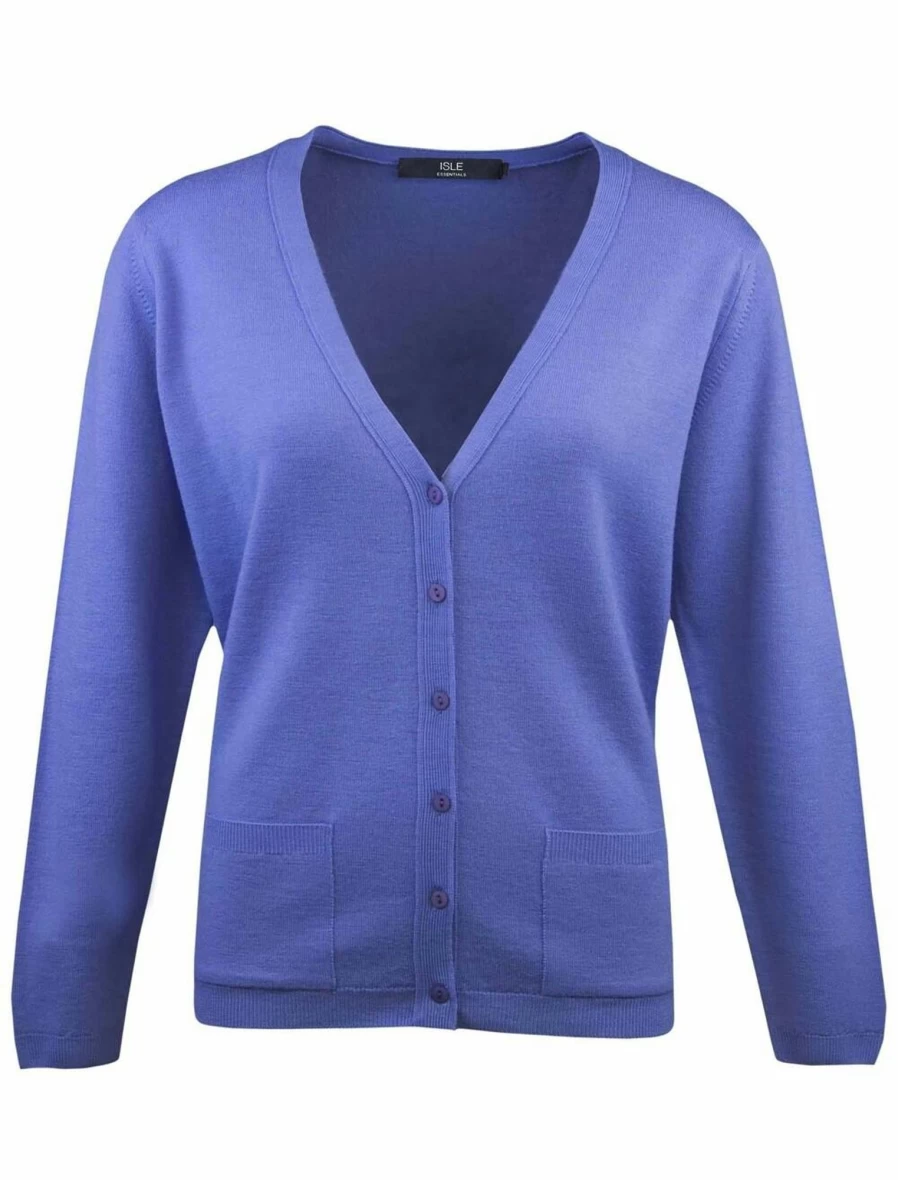 "Isle Women's Merino Wool V-Neck Cardigan – Soft & Warm Knit Sweater"