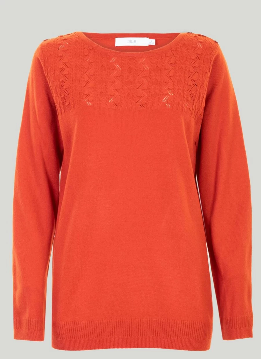 Isle Women's Pointelle Knit Jumper Sweater