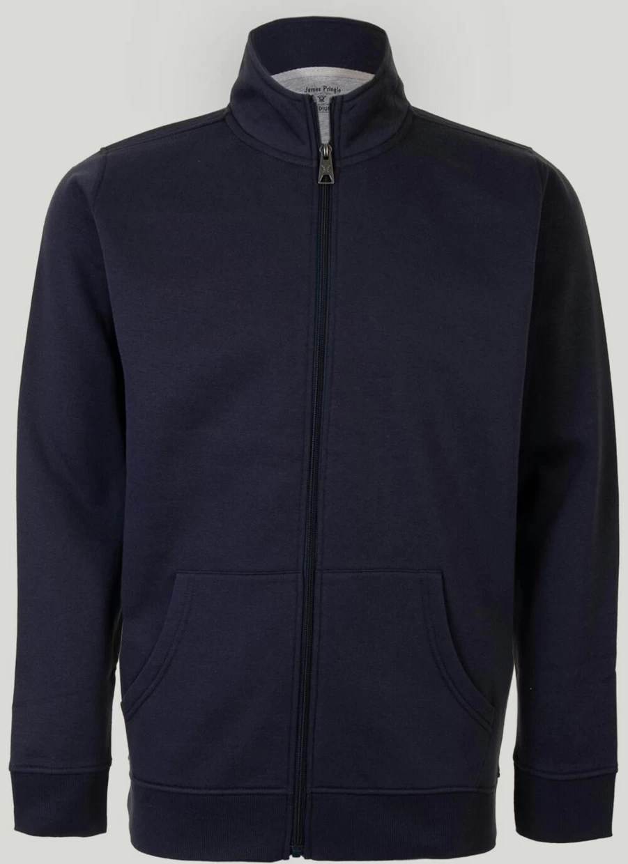 Men's James Pringle Zip Thru Sweatshirt - Lightweight Fleece Pullover with Full-Zip Front