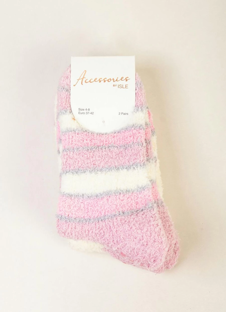 Isle Women's 2 Pack Pink Snowsoft Socks - Cozy Winter Socks for Women