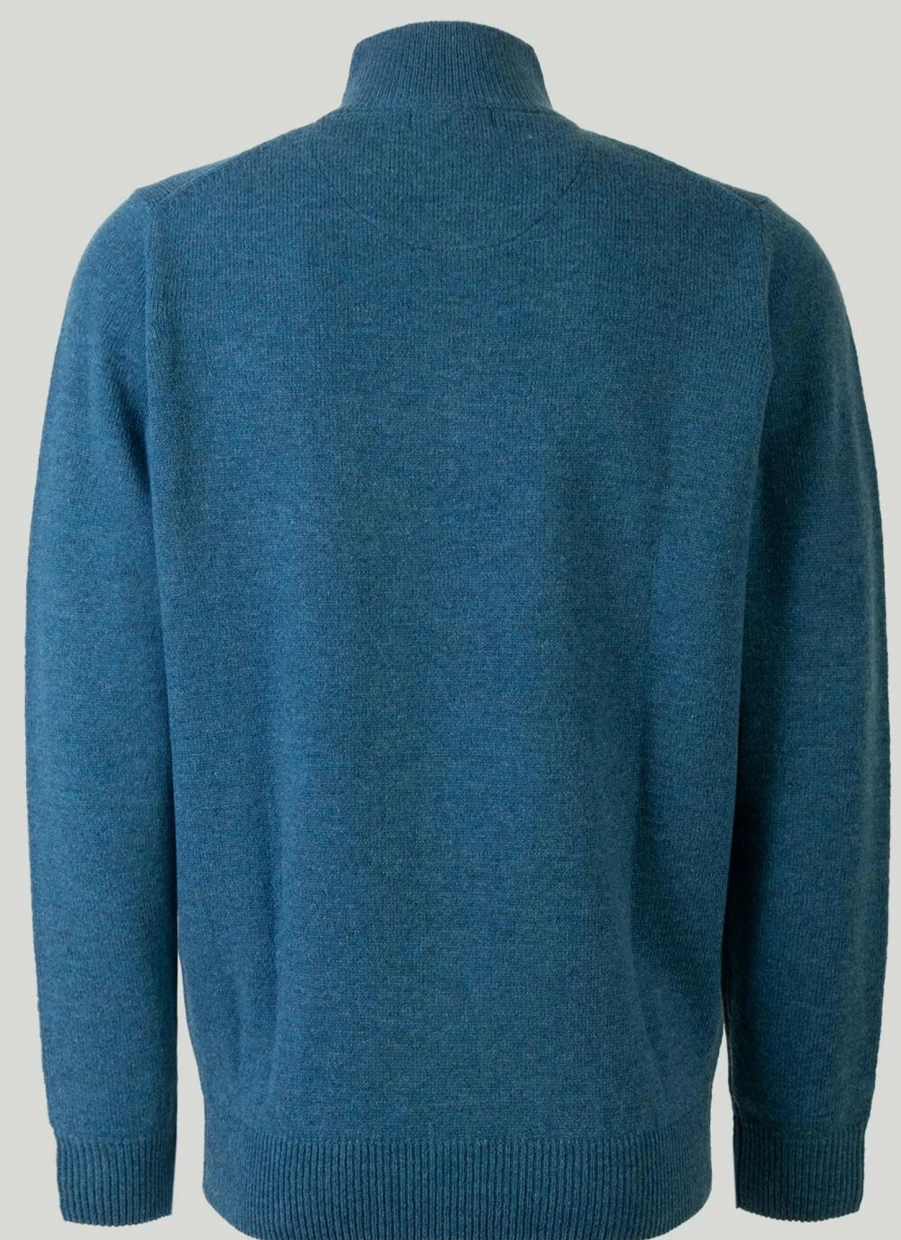 James Pringle Men's Lambswool Zip Neck Jumper - Premium Soft Knit Sweater