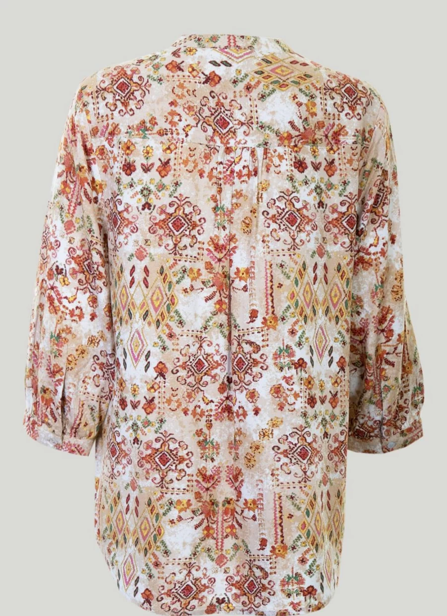 "Isle Women's Aztec Print Blouse - Boho Chic Tribal Pattern Top"