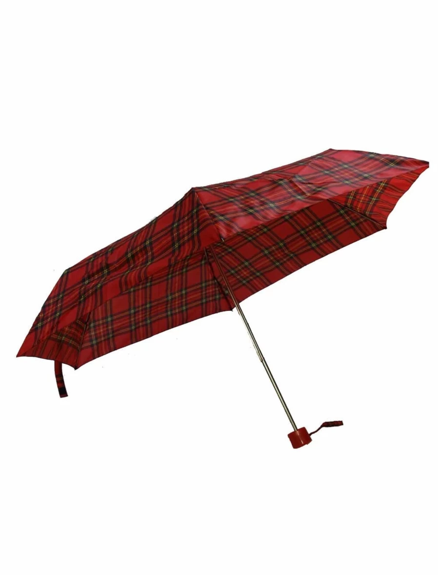 EWM Women's Royal Stewart Mini Umbrella - Classic Tartan Pattern Compact Folding Umbrella