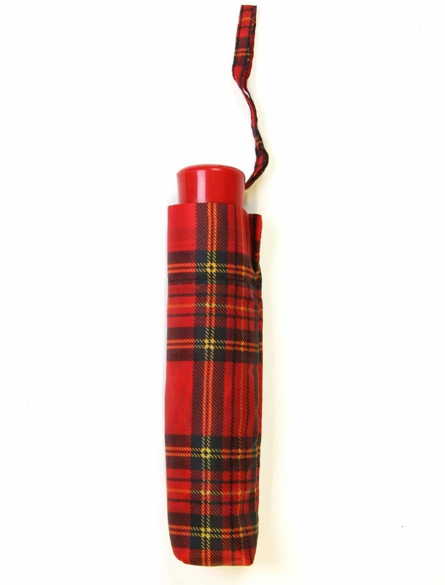 EWM Women's Royal Stewart Mini Umbrella - Classic Tartan Pattern Compact Folding Umbrella