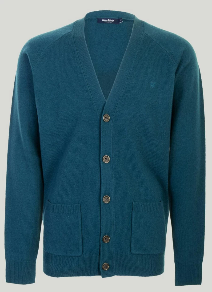 James Pringle Men's Machine Washable Lambswool Cardigan - Soft Comfortable Knit Sweater