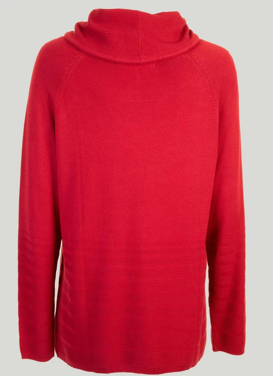 Isle Women's Orange Cowl Neck Sweater Soft Knit Pullover Cozy Fall Top